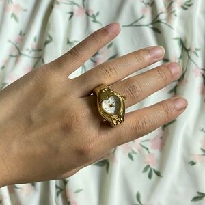 GOLD HEART RING WATCH